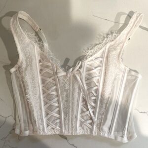 Victoria Secret Dream Angels Unlined Corset Top White Size Small